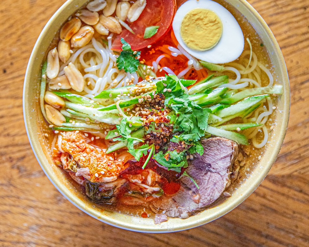 A bowl of noodle soup
